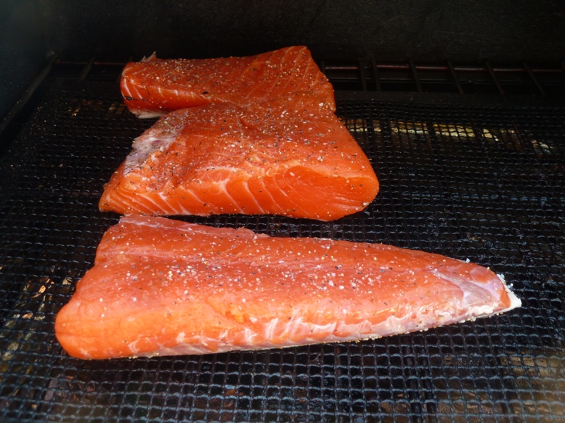 Fresh Chinook Salmon on a Wood Pellet Grill Smokin' Pete's BBQ