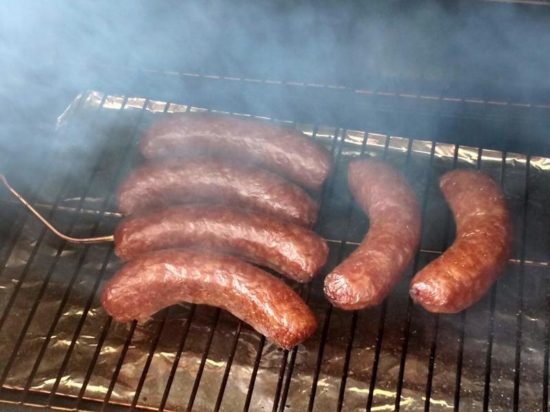 Brats Smoked with Maple